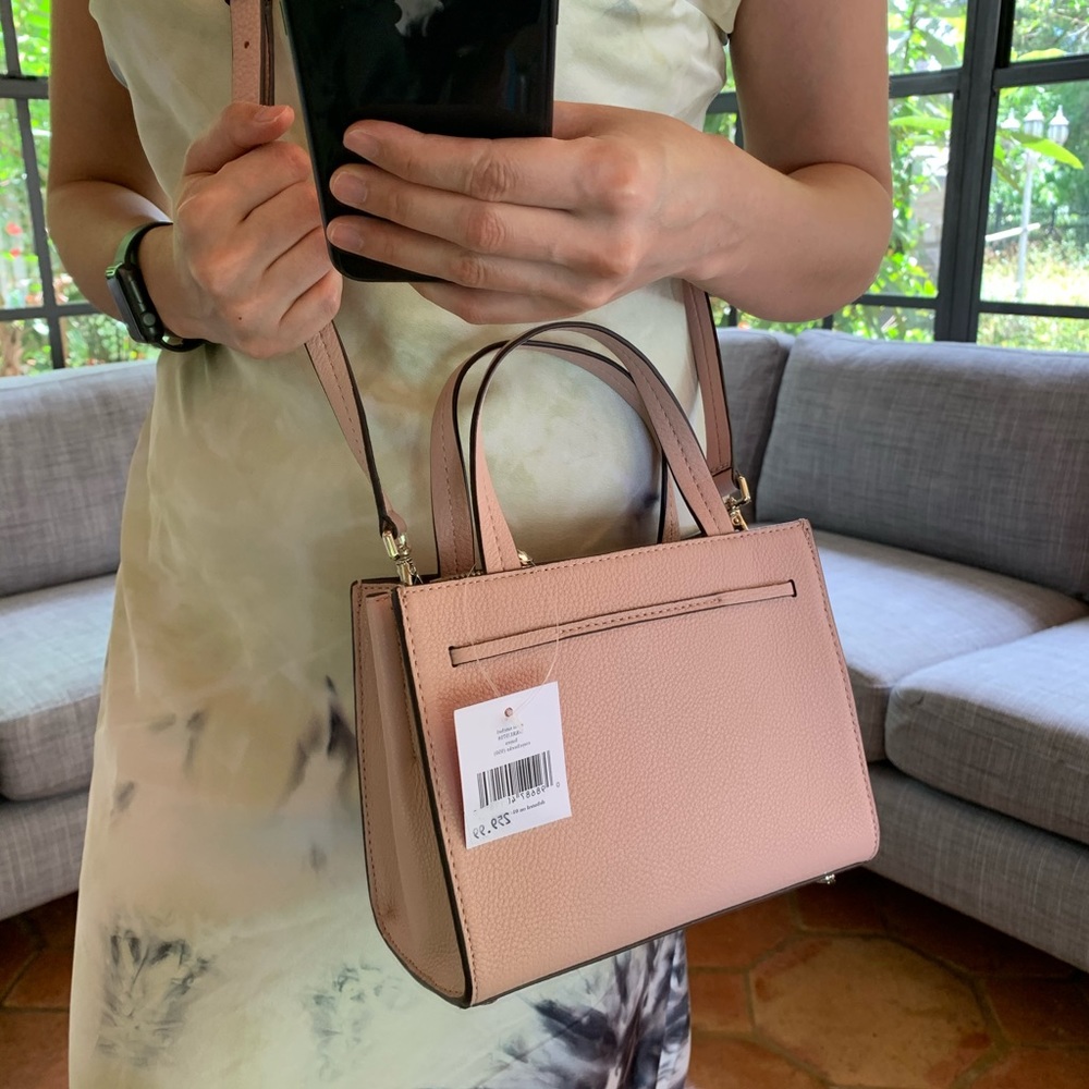 MINI SATCHEL KATE SPADE HAYES ROSY CHEEKS LEATHER - Picture 7 of 16